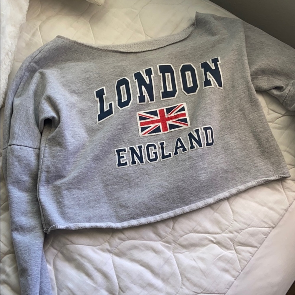 Grey London Cropped Sweatshirt
